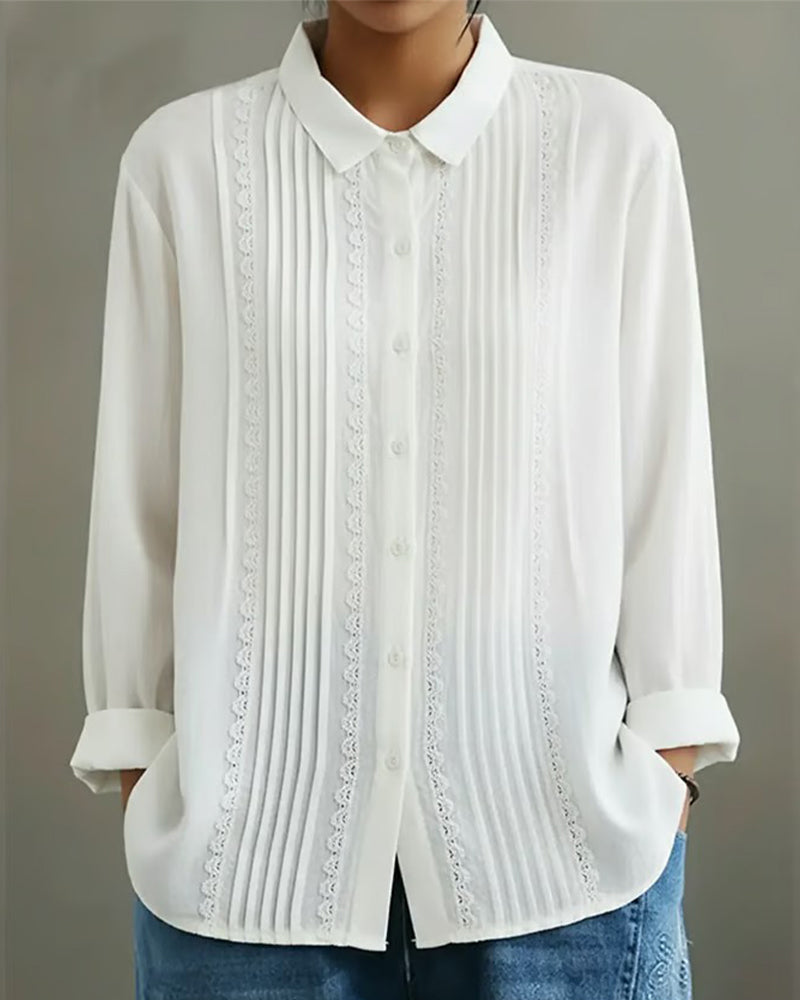 Lina | Elegant Hvit Bluse med Tidløs Passform