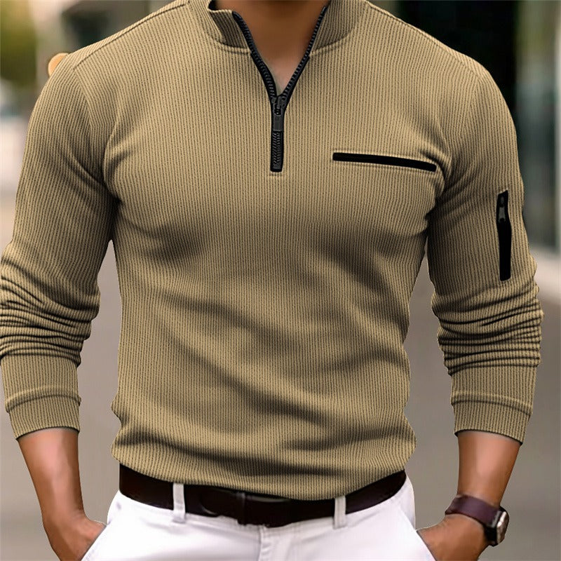 Victor | Elegant Zip-polo med Lange Ermer