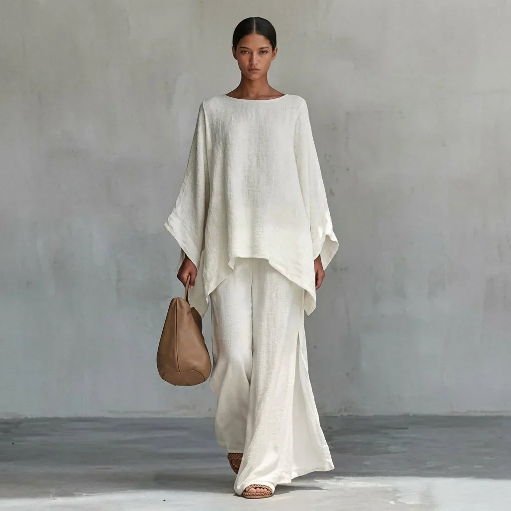 Verónica | Ensemble blouse manches longues et pantalon large