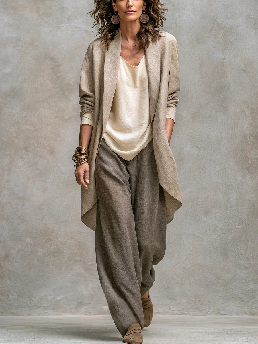 Costanza | Ensemble trois pièces avec pantalon palazzo