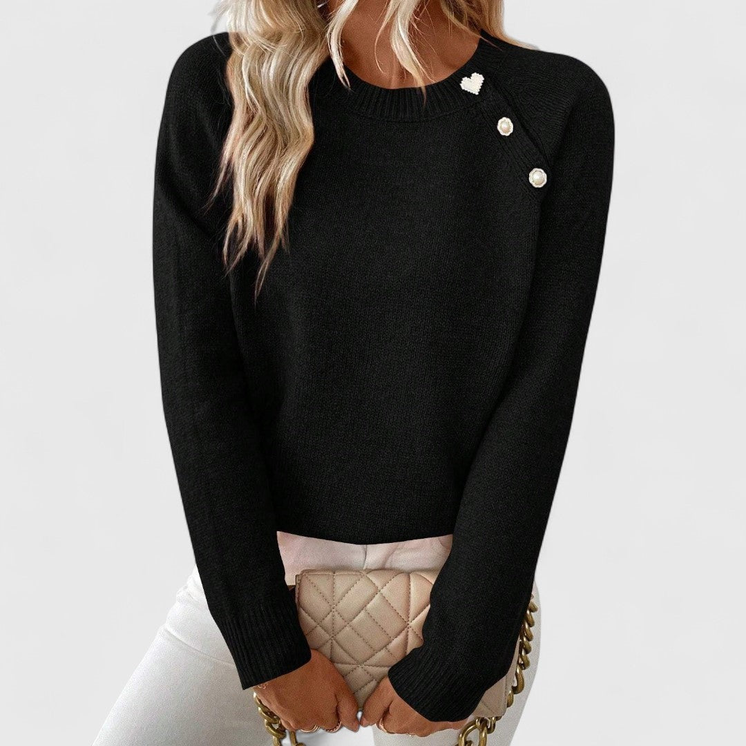 Livia | Elegant Genser med Skulderknapper