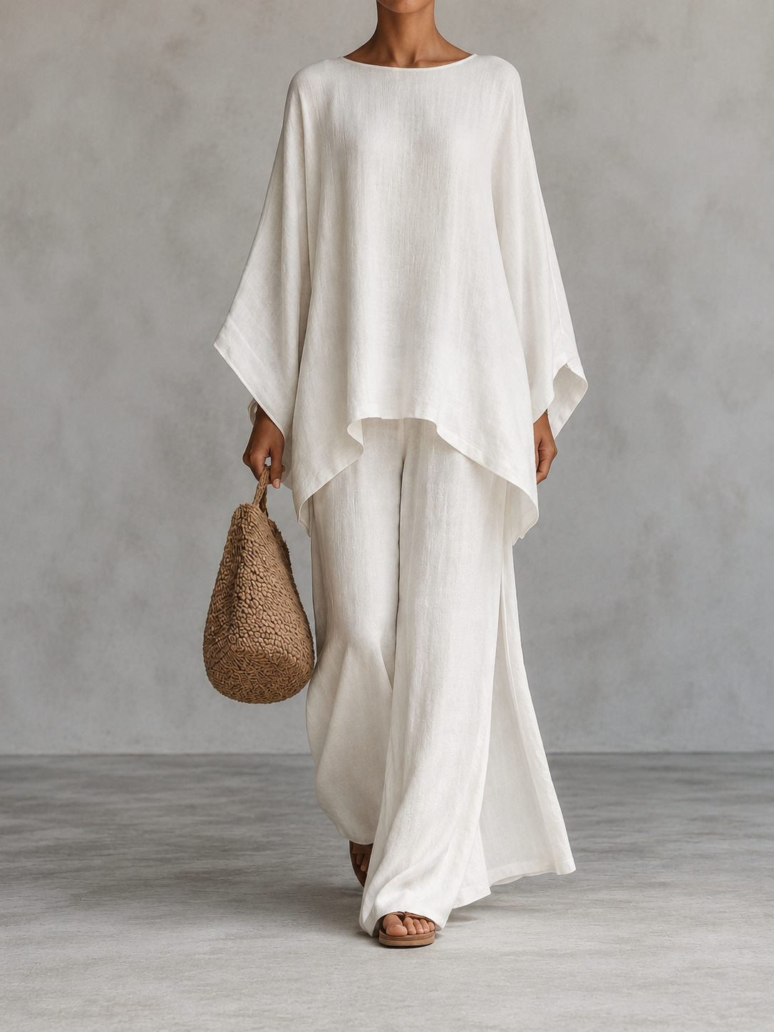 Verónica | Ensemble blouse manches longues et pantalon large