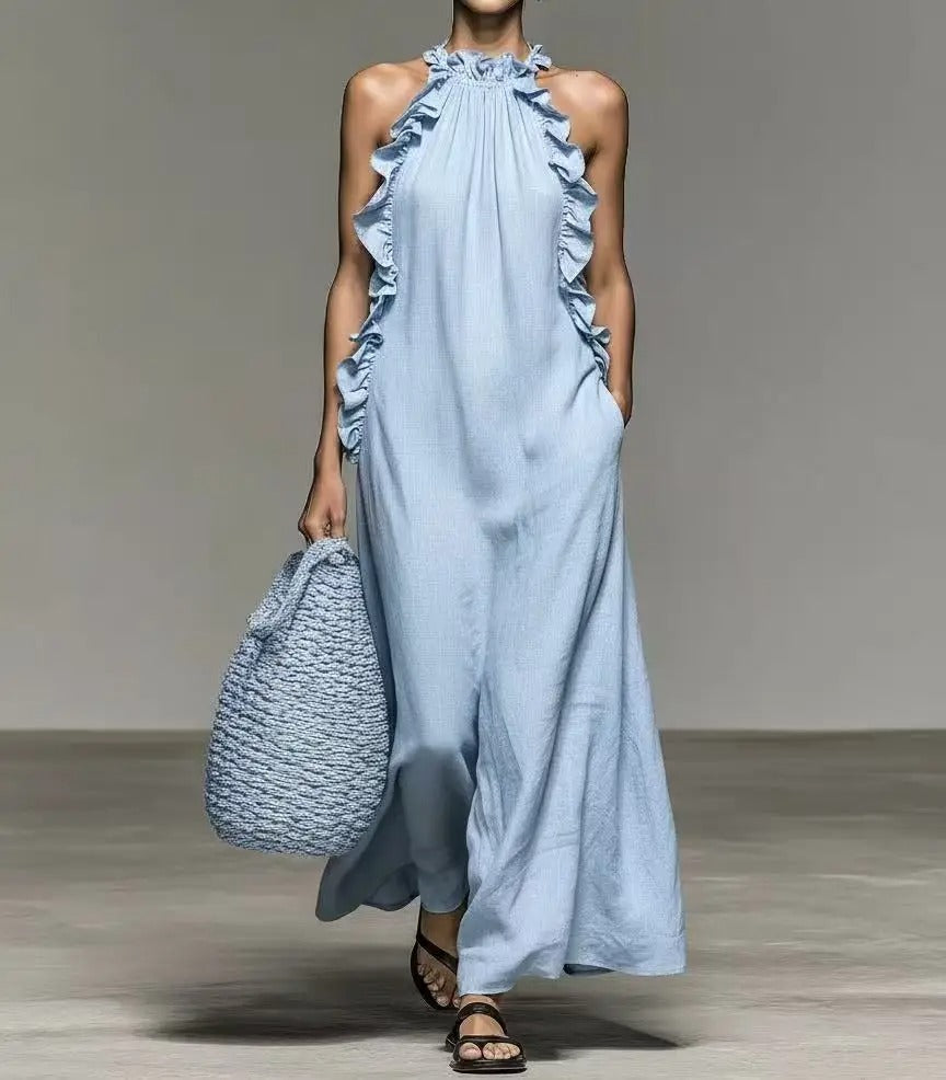 Adriana | Robe longue à encolure licou
